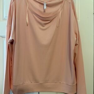 Fabletics Peach Long Sleeve off shoulder Top